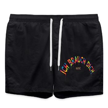 Ich brauch dich nicht - Swim Trunks - black - Front - AI Model Male 185 light (185cm)