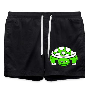 tortue mignon mignon drôle carapace de tortue - Short de bain - noir - Devant - AI Model Male 185 light (185cm)