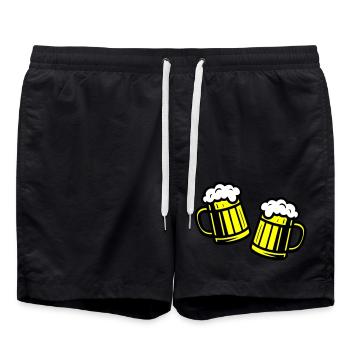 Verre à bière, cheers symbole bière - Short de bain - noir - Devant - AI Model Male 185 light (185cm)