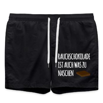 Smoked chocolate - Swim Trunks - black - Front - AI Model Male 185 light (185cm)
