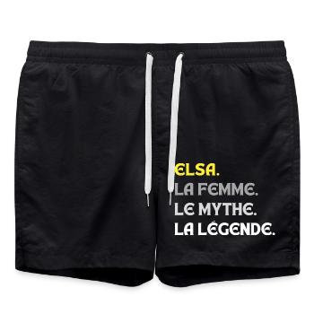 ELSA LA FEMME LE MYTHE LA LEGENDE - Short de bain - noir - Devant - AI Model Male 185 light (185cm)