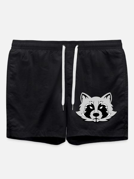 Waschbär - Badeshorts - Schwarz