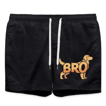 Bro Dog - Cooles Haustier-Logo - Badeshorts - Schwarz - Vorne - AI Model Male 185 light (185cm)