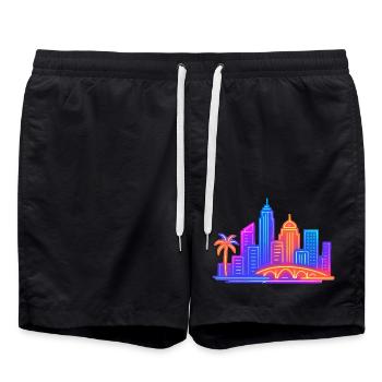 Skyline Ville Ville - Short de bain - noir - Devant - AI Model Male 185 light (185cm)