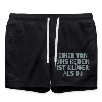 Einer von uns beiden ist klüger als du - Badeshorts - Schwarz - Vorne - AI Model Male 185 light (185cm)