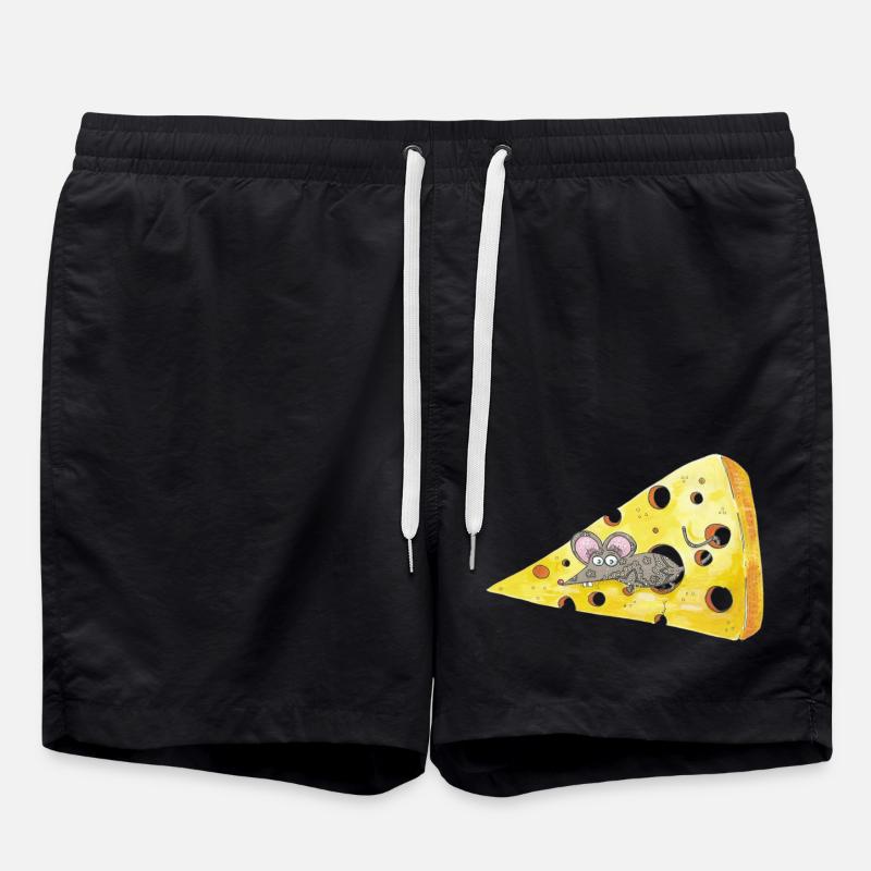 Souris croqueuse de fromage - Short de bain - noir