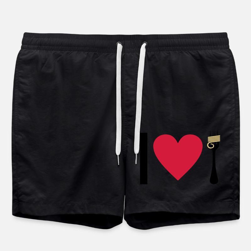 I love Pasta - Short de bain - noir
