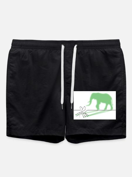 Aus einer Mücke einen Elefanten machen Zeichnung - Badeshorts - Schwarz