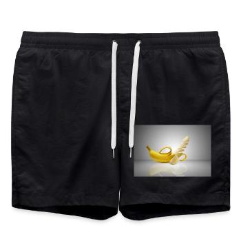 floating banana - Swim Trunks - black - Front - AI Model Male 185 light (185cm)