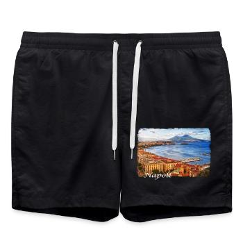 Le golfe de Naples en Italie - Short de bain - noir - Devant - AI Model Male 185 light (185cm)