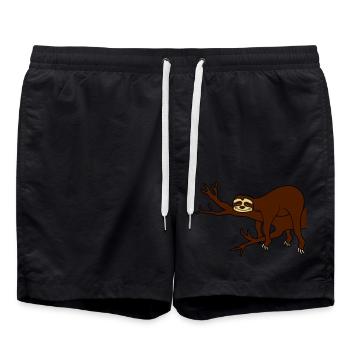 ast baum faultier entspannen muede chillen haengen - Badeshorts - Schwarz - Vorne - AI Model Male 185 light (185cm)