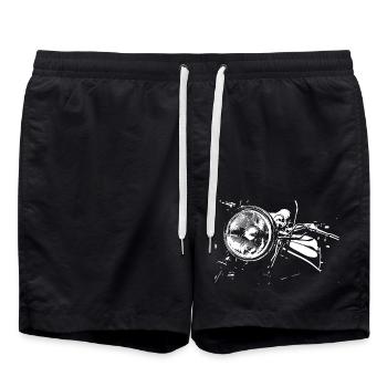Motorrad opa - Badeshorts - Schwarz - Vorne - AI Model Male 185 light (185cm)