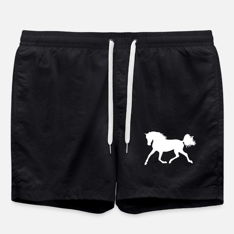 Silhouette de cheval blanc - Short de bain - noir