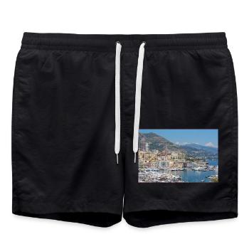 Côte du port de Monaco - Short de bain - noir - Devant - AI Model Male 185 light (185cm)