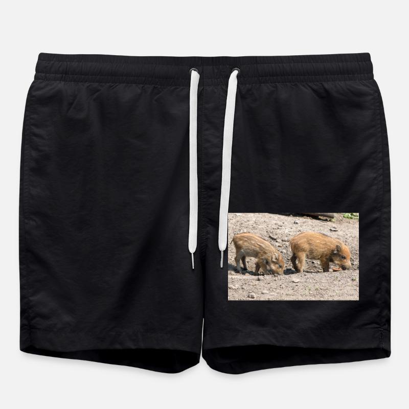 Boarling Boar (Sus scrofa) - Swim Trunks - black