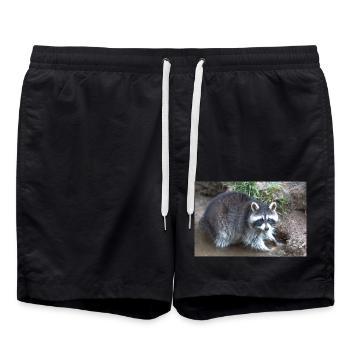 Raton laveur d’Amérique du Nord (racoons) - Short de bain - noir - Devant - AI Model Male 185 light (185cm)