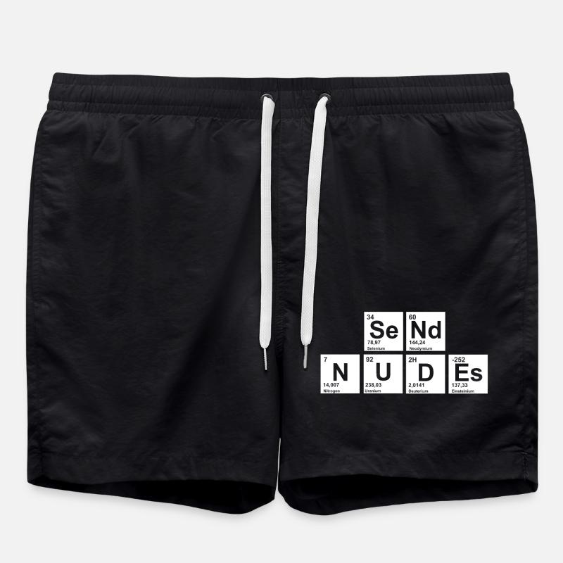 nerdy send nudes - Swim Trunks - black