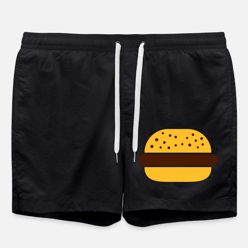 Hamburger - Badeshorts - Schwarz