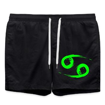 Krebs Cancer Sternzeichen Design Symbol Grün - Swim Trunks - black - Front - AI Model Male 185 light (185cm)