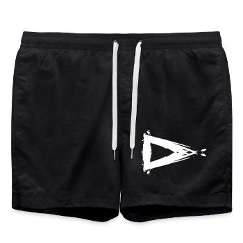 Dreieck Design Bürste Form Mathe Weiß - Badeshorts - Schwarz - Vorne - AI Model Male 185 light (185cm)