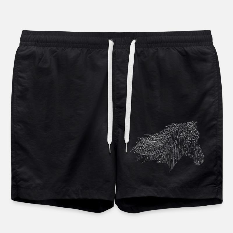 Cheval à couver blanc - Short de bain - noir