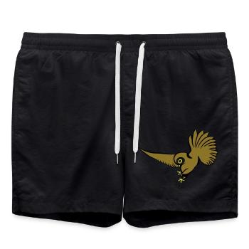 Chasse oiseau chouette - Short de bain - noir - Devant - AI Model Male 185 light (185cm)