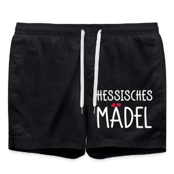 Hessisches Mädel - Badeshorts - Schwarz - Vorne - AI Model Male 185 light (185cm)
