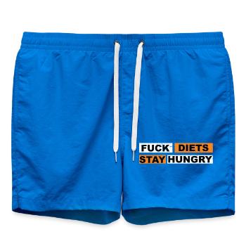 Fuck Diets Stay Hungry - Badeshorts - Cobalt blue - Vorne