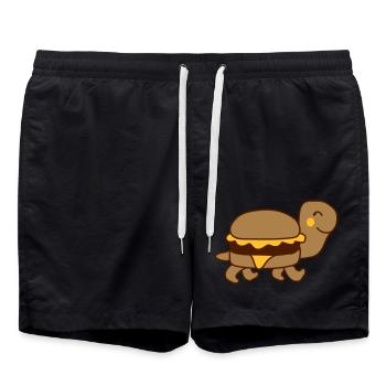 tortoise panzertier cute cute happy - Swim Trunks - black - Front - AI Model Male 185 light (185cm)