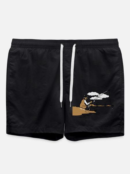 Fishing relax shore - Swim Trunks - black