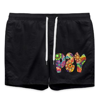 Psy trance - Short de bain - noir - Devant - AI Model Male 185 light (185cm)
