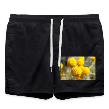 Lavender cotton or gray santolina holy herb - Swim Trunks - black - Front - AI Model Male 185 light (185cm)