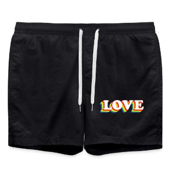 Retro Love Classiv vintage lettering - Badeshorts - Schwarz - Vorne - AI Model Male 185 light (185cm)
