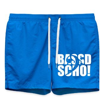 BASSD SCHO BASS PLAYER Bassist Geschenk Spruch - Badeshorts - Cobalt blue - Vorne