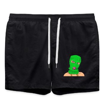 Bad Girl Gangster Comic Catoon - Badeshorts - Schwarz - Vorne - AI Model Male 185 light (185cm)