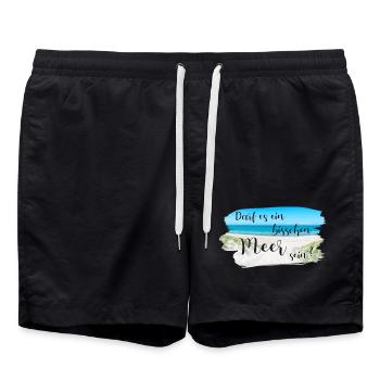 Darf es ein bisschen Meer sein? - Badeshorts - Schwarz - Vorne - AI Model Male 185 light (185cm)