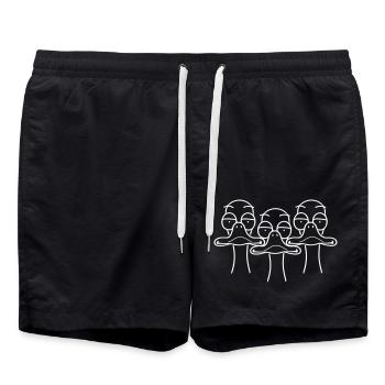 Drei Lustige Enten - Badeshorts - Schwarz - Vorne - AI Model Male 185 light (185cm)