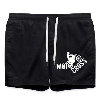 Moto Cross Dirt Bike - Badeshorts - Schwarz - Vorne - AI Model Male 185 light (185cm)