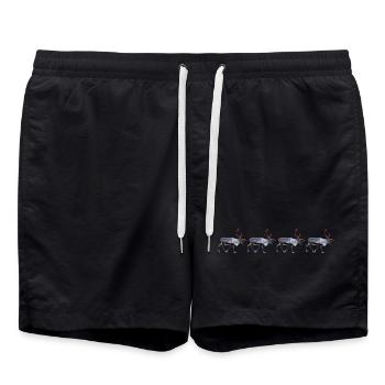 Illustration traditionnelle de renne dans l’ambiance hivernale - Short de bain - noir - Devant - AI Model Male 185 light (185cm)
