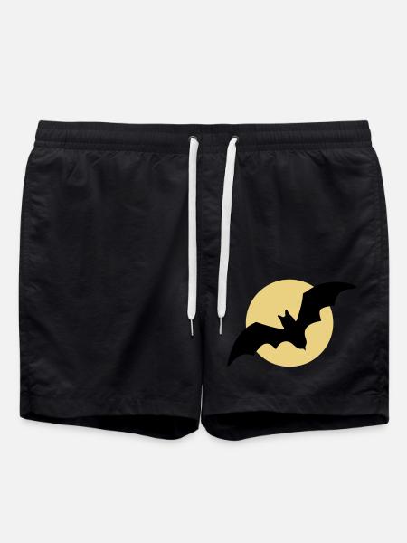 Flying bat moon - Swim Trunks - black