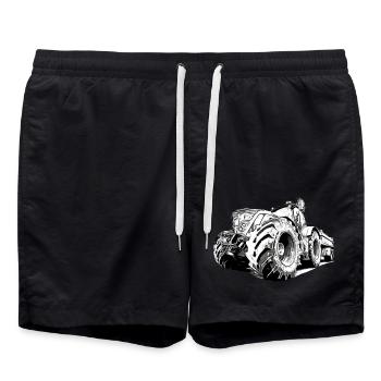 Tracteur - Short de bain - noir - Devant - AI Model Male 185 light (185cm)