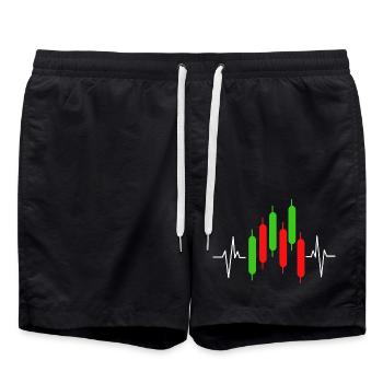 stock exchange - Swim Trunks - black - Front - AI Model Male 185 light (185cm)