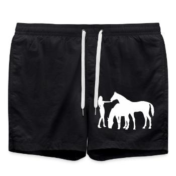 Chevaux - Short de bain - noir - Devant - AI Model Male 185 light (185cm)