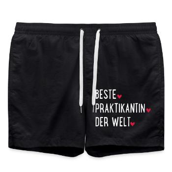 beste praktikantin - Badeshorts - Schwarz - Vorne - AI Model Male 185 light (185cm)