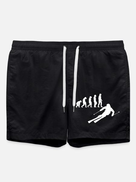 Skiers skiing - Swim Trunks - black