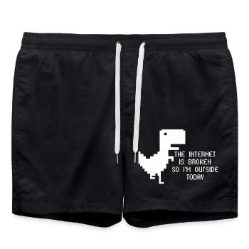 The internet is broken so i´m outside today - Badeshorts - Schwarz - Vorne - AI Model Male 185 light (185cm)