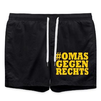 omas gegen rechts - Badeshorts - Schwarz - Vorne - AI Model Male 185 light (185cm)