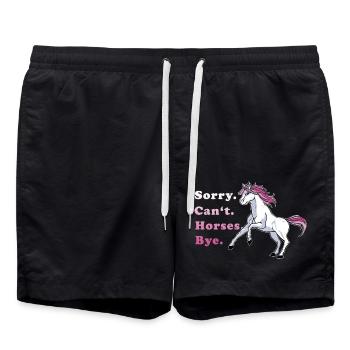 Sorry Can't Horses Bye Horse Fan Gift Idea - Swim Trunks - black - Front - AI Model Male 185 light (185cm)