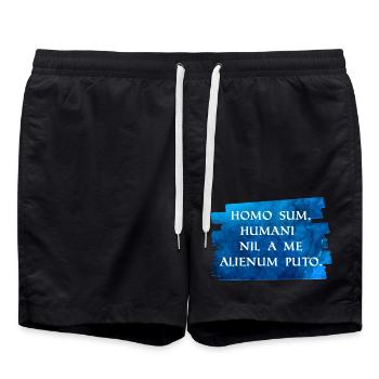 I am human and nothing is foreign to me - Swim Trunks - black - Front - AI Model Male 185 light (185cm)