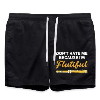 Flûte - Short de bain - noir - Devant - AI Model Male 185 light (185cm)
